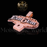 Pendentifs Médailles en Moissanite Givrée en Argent Sterling 925 Plaqué Or Rose VVS D GRA Certifiés par un tiers 16 pouces Bijoux Fins Hip Hop