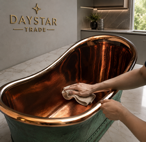 Daystar Trade Freestanding Copper <b>Bathtub</b> Irregular Shape <b>Portable</b> Luxury Eco-Friendly Durable Ice Bath Safety Design Home - Product Image 3