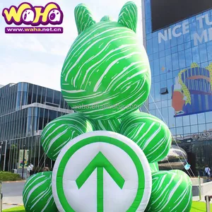 Outdoor Custom Design Grote Reclame Dier Cartoon Groene Paard Mascotte Opblaasbare Met Luchtblazer Voor Decoratie