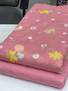 High Quality Malty Embroidery Fabric Polyester Georgette Mesh Lace Fabric for Bridal Wear <b>Home</b> <b>Textile</b> and Garments - Product Image 4