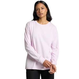 Women <b>Plain</b> <b>Long</b> <b>Sleeve</b> Crew Neck T Shirt Relaxed Regular Fit Daily Cotton Jersey <b>Top</b> Custom OEM Wholesale Clothing Manufacturer - Product Image 5