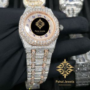 Montre de luxe pour femmes Pahal Jewels avec diamants, boîtier rond en acier inoxydable de 40 mm, cristal saphir, mouvement à quartz analogique - Product Image 3