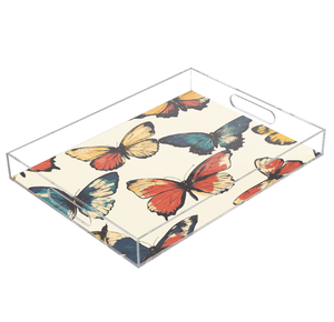 Bandeja de servir acrílica más vendida, organizador de cocina y bandeja para almacenamiento de alimentos, artesanía natural, bandeja de servir rectangular moderna. - Product Image 3