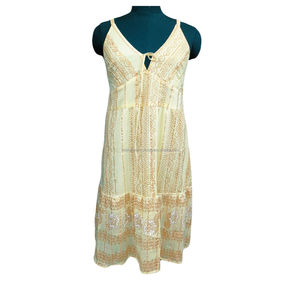 Robe imprimée Beach Wear Long Umbrella Maxi Gown Robes sans manches Robe brodée pour femmes de luxe - Product Image 6