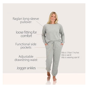 ชุดลำลองสำหรับผู้หญิง ชุดลำลองสำหรับเดินทางน้ำหนักเบาสำหรับผู้หญิง ชุดลำลอง 2 ชิ้นเนื้อนุ่มสบายพร้อมกางเกงจ็อกเกอร์ - Product Image 4