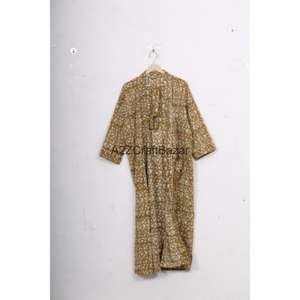 Kimono de Algodón Hecho a Mano con Estampado Floral, Ligero, para Verano, Spa, Baño, Estilo Casual, Largo hasta la Rodilla, para Dormir, Playa, Bikini - Product Image 1