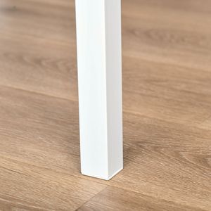 Set da Pranzo Industriale con Tavolo Alto e 3 Sedie, Arredamento Bar con Gambe in Acciaio Bianco e Poggiapiedi - Product Image 2