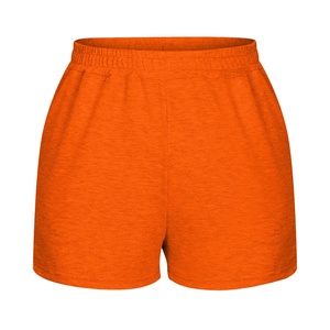 Shorts de sport décontractés pour femmes, taille régulière, grande taille, taille mi-haute, anti-plis, 100 % coton, taille élastique - Product Image 4