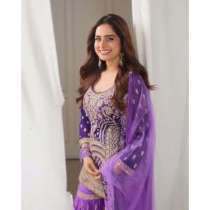 Belle haut-bas et fantaisie Dupatta pour les fêtes Robes de bal élégantes - Product Image 5