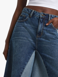 Jean large décontracté en coton bleu pour femme 2026 – Respirant, durable, délavage vintage, prix raisonnable, grandes tailles - Product Image 3