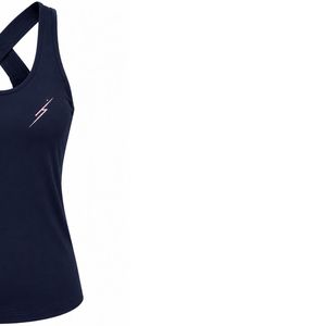 Camiseta Deportiva Azul Marino para Mujer, Espalda Cruzada, Sin Mangas, Absorbe la Humedad, para Yoga, Gimnasio, Fitness, Running, Deportes, Personalizable OEM - Product Image 4