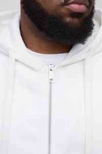 <b>Men's</b> <b>White</b> Oversized Hooded <b>Sweatshirt</b> with <b>White</b> Thorn Heart Print Zip-Up Anti-Pilling Streetwear Fleece Casual Winter Wear - Product Image 6