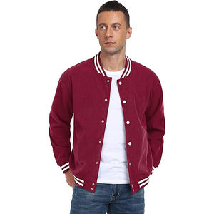 Chaqueta Varsity de Forro Polar para Hombre, Mezcla de Poliéster, Exterior Liso, Interior Suave, Estilo Béisbol Universitario, Cálida, Ligera, para Invierno - Product Image 2