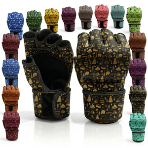 <b>Half</b> Finger MMA Sparring Gloves Grappling Training Boxing Punching Bag BJJ NO GI Anti <b>Slip</b> Martial Arts Weightlifting Gloves - Product Image 1