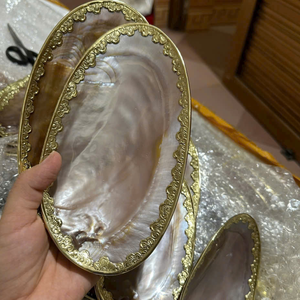 จานเปลือกหอยมุกประดับเงิน/ทองลายดอกไม้ งานฝีมือสุดหรู ขนาด 30 ซม. สำหรับจัดแสดงเครื่องประดับหรืออาหารระดับพรีเมียม - Product Image 6