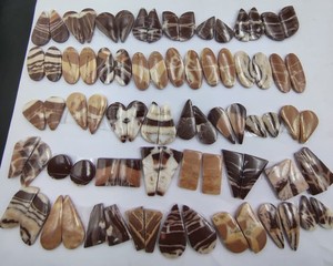 Zebra Jasper Cabochons จับคู่อัญมณีคู่หลวมทำเครื่องประดับ - Product Image 3
