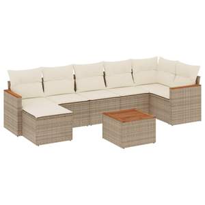 Set Divano da Giardino Beige Crema Bianco - Product Image 2