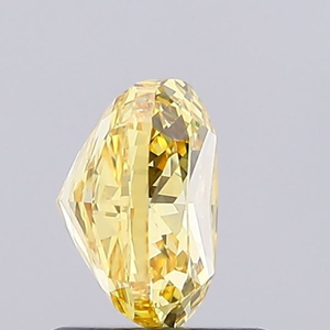 Diamante amarillo vibrante cultivado en laboratorio, corte cojín, gema suelta, brillo radiante, pieza de joyería fina de lujo elegante, certificado. - Product Image 3