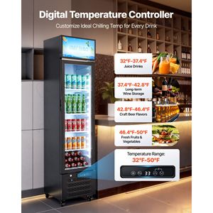Réfrigérateur commercial vertical vitré pour boissons 7,5 pi³ avec vitrine - Product Image 4