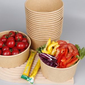 Fruit Salad Sandwich Bowl White/Corrugated Paper Food <b>Container</b> Print Disposable Takeaway Soup Salad Packaging Custom Printing - Product Image 3