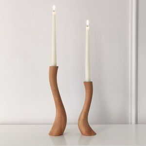 Eco-Friendly <b>Long</b> Wooden <b>Candle</b> Stand Holder Handmade Farmhouse Style <b>Candle</b> Display for Home Wedding Party Decoration - Product Image 2