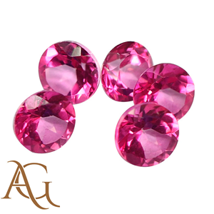 Pendientes de Plata con Topacio Rosa Natural de 6mm, Corte Brillante Facetado, Precio al por Mayor, Piedra Semipreciosa - Product Image 2