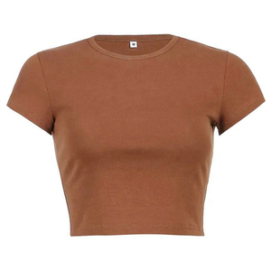 Crop top pour femmes de haute qualité 100% coton, taille plus - Product Image 4