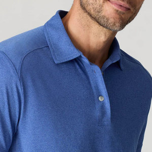 Chemise de golf en tricot solide personnalisée, best-seller, avec logo personnalisé, boutons, manches longues, respirante, décontractée, pour homme, prix d'usine - Product Image 4