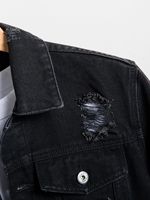 Veste en jean pour homme de qualité supérieure, déchirée et délavée, style vintage, vêtement de mode pour homme, manteau en jean personnalisé
