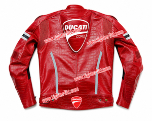 Ducat Cors Red Croco Embossed Leather Breathable <b>Racing</b> <b>Jacket</b> Full Sleeve Men Women Biker Windproof Adults Custom Plus Sizes - Product Image 3