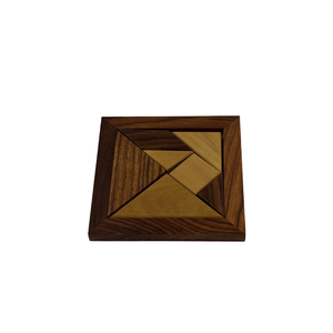 Jeu de puzzle en bois fait main, plateau carré |   Jeu de réflexion éducatif en bois de rose indien |   Ensemble de puzzles IQ pour enfants et adultes - Product Image 1
