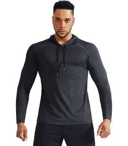 T-shirt de sport Dry Fit pour homme, haut de gamme, à manches longues, pour l'entraînement et la course, avec capuche, confort ultime, performance optimale. - Product Image 4