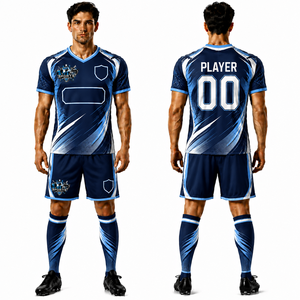 <b>Hot</b> Selling Soccer Uniform Set Custom Teamwear Jerseys and Shorts Breathable Athletic Fit Football Kit for Clubs and Leagues - Product Image 1