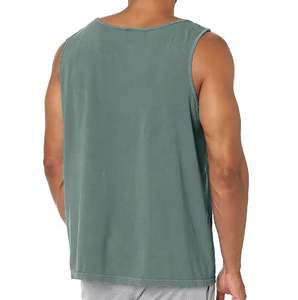 Débardeur de sport pour hommes, style stringer, rayé, noir et bleu, pour fitness et musculation, vente en gros - Product Image 6