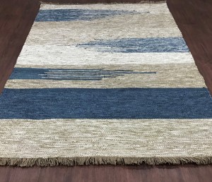 Tapis d'intérieur/extérieur moderne abstrait, tissé à la main, réversible, résistant aux taches, en PET recyclé, tissage plat, écologique - Product Image 5