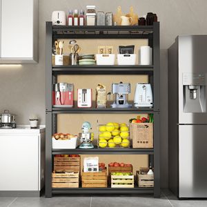 Support de rangement en maille métallique réglable à 5 niveaux robuste 72 \ "H 35.43 \" W * 15.75 \ "D organisateur d'étagère noir pour garde-manger Garage cuisine - Product Image 4