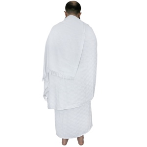 Ensemble de 2 serviettes douces et absorbantes en coton 100% de qualité supérieure pour le Hajj et l'Omra, avec logo personnalisé OEM - Product Image 4