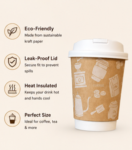 Eco Friendly Biodegradable Single Wall Paper Coffee Cup with Lid for Party Takeaway Beverage Use <b>Bulk</b> Supply Modern - Product Image 2