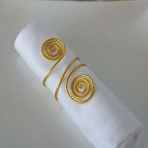Européen Léger Luxe Cuisine Restaurant Mariage Rond de Serviette pour Table à Manger Fil Design Métal Or Serviette Décorative - Product Image 4