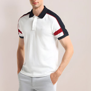 Camiseta de Manga Corta para Hombre, Estilo Casual, Corte Regular, Tejido de Algodón Transpirable, Diseño Color Block en la Parte Delantera, Secado Rápido - Product Image 3
