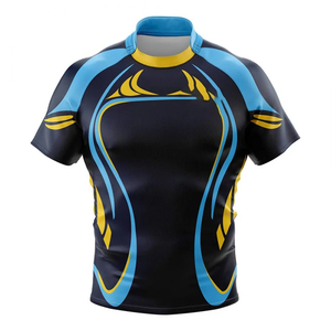 Maillot de rugby personnalisé haut de gamme, imprimé, extensible dans 4 directions, respirant, séchage rapide, antibactérien, anti-UV, 100 % polyester, été - Product Image 2