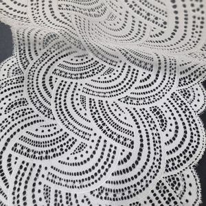 Tela Elástica de Encaje, Spandex/Nailon, Ligera, Diseño Abstracto, para Ropa Interior y Vestidos, Color Personalizado, Tejido de Punto, 20cm - Product Image 6
