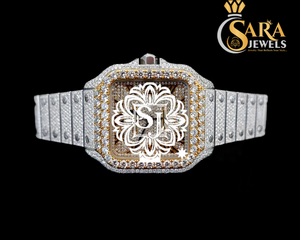 นาฬิกาข้อมือ Sara Jewels ประดับเพชรโมอิสซาไนต์ หน้าปัดสีเขียว แสดงผลแบบอนาล็อก ตัวเรือนสแตนเลสสตีลแบบอัตโนมัติ ปรับแต่งได้ กันน้ำได้ 20 บาร์ - Product Image 2