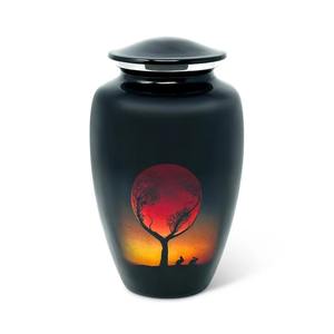 Urne funéraire pour adulte blanche avec une lune rouge saisissante, style américain, capacité de 200 pouces cubes, marque LU - Product Image 2