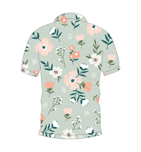 Polo pour homme à imprimé floral vert sauge, décontracté, à manches courtes, pour l'été, chemise de golf tendance - Product Image 2