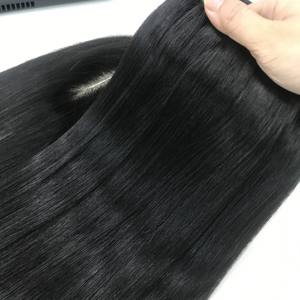 Article chaud Super noir soyeux droite Remy Extensions de cheveux humains pour Genius Weft cheveux vietnamiens bruts trame de Machine noire naturelle - Product Image 6
