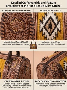Bolso Tote Grande de Cuero Genuino, Bolso Bandolera Hecho a Mano, Forro de Algodón, Portátil, Impermeable, con Logotipo Personalizado - Product Image 3