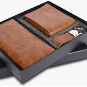 Set de Regalo de Cuero de Lujo para Hombre, Cartera, Tarjetero, Llavero, con Patrón de Cocodrilo Premium, en Caja de Regalo - Product Image 1