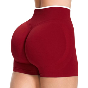 Premium Crimson <b>Red</b> Seamless <b>Booty</b> Lifting <b>Shorts</b> High Waisted Tummy Control Gym Workout Yoga <b>Shorts</b> Biker Running <b>Short</b> - Product Image 1