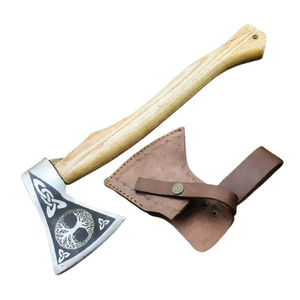 Burraq 16" Custom Handmade Carbon Steel Tomahawk Splitting <b>Axe</b> Rosewood Handle Leather <b>Camping</b> Hunting Outdoor DIY Industrial - Product Image 1